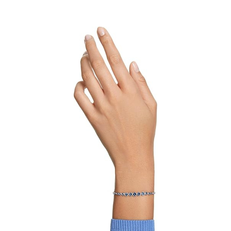 Tennisarmband mit rund geschliffenem Saphir | Weissgold