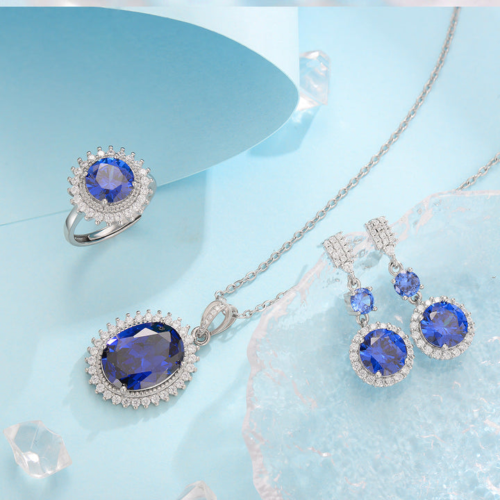 Blaues Set Aurielle Solwyn | Weissgold