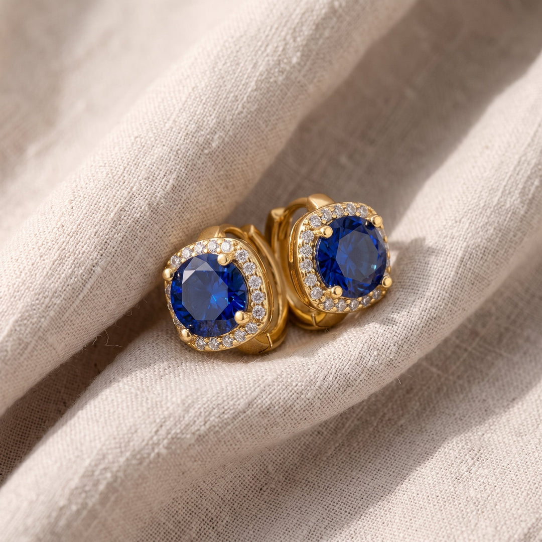 Ohrringe Nadine mit Saphir | Gold
