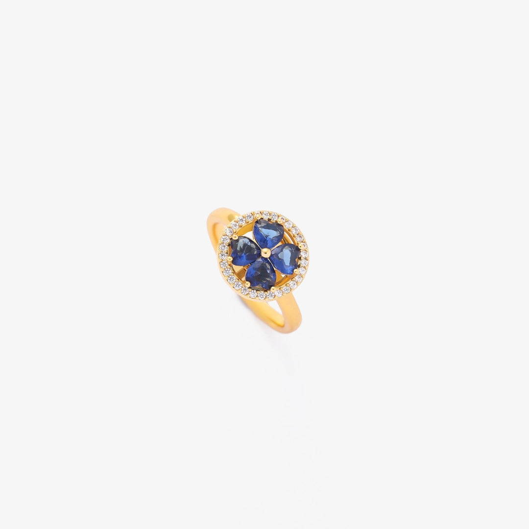 Drehring Herzen mit Saphir | Gold