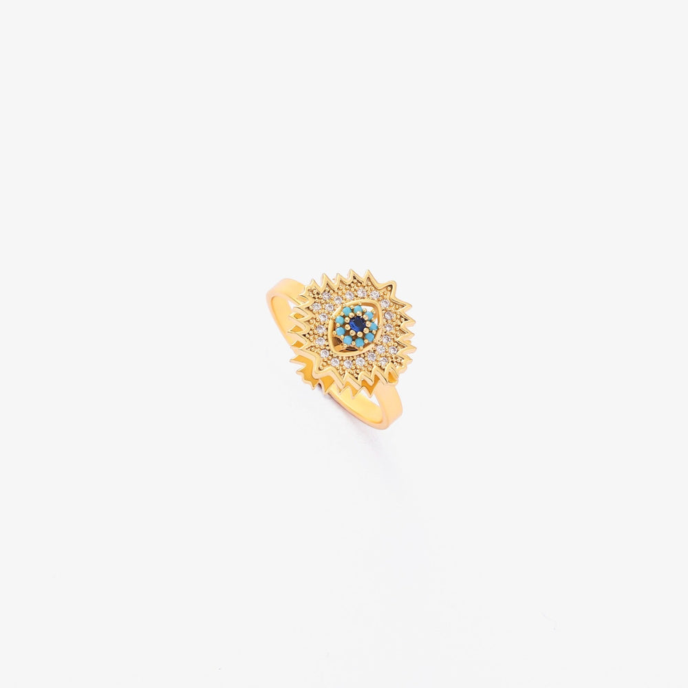 Drehring Sonnenschein mit Saphir | Gold