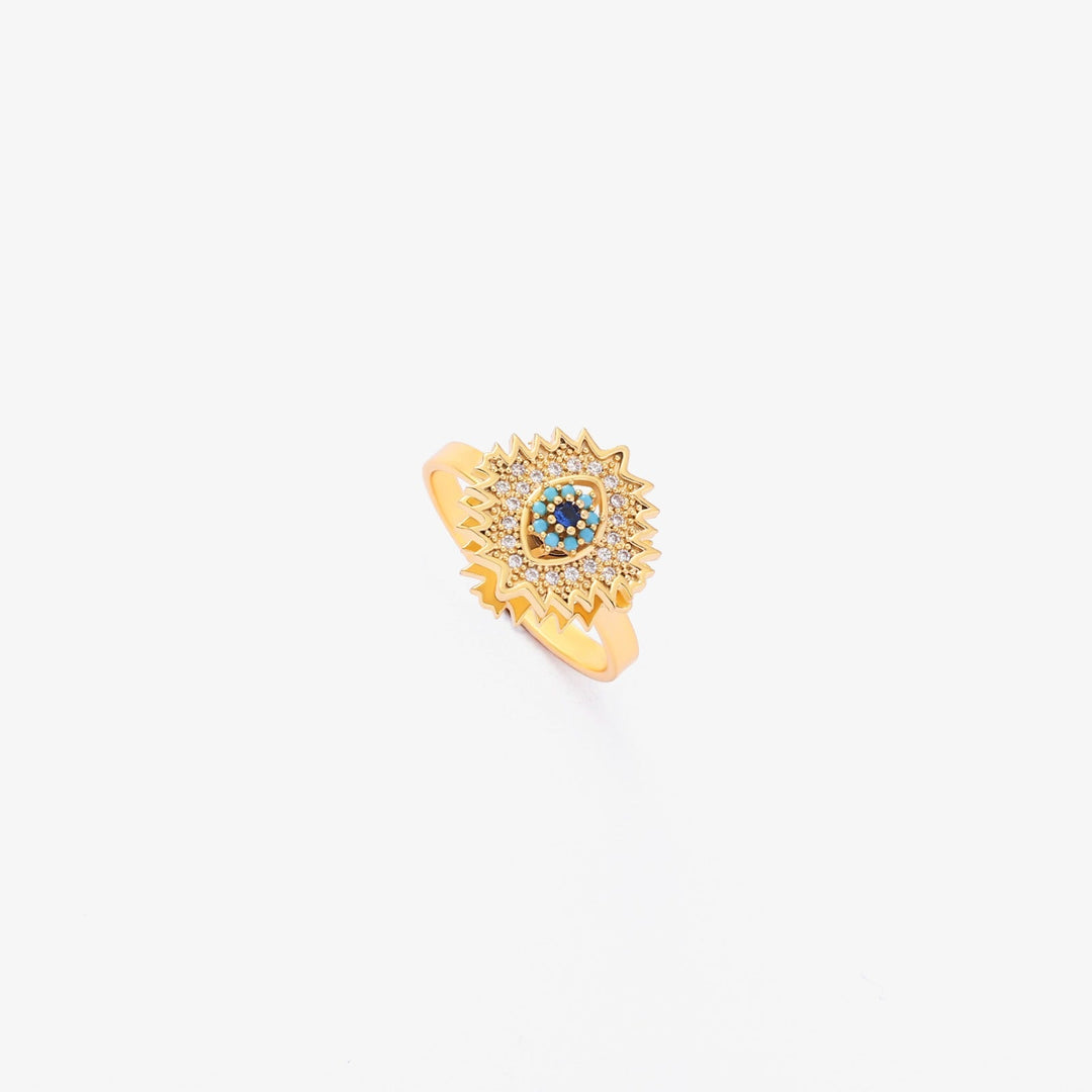 Drehring Sonnenschein mit Saphir | Gold