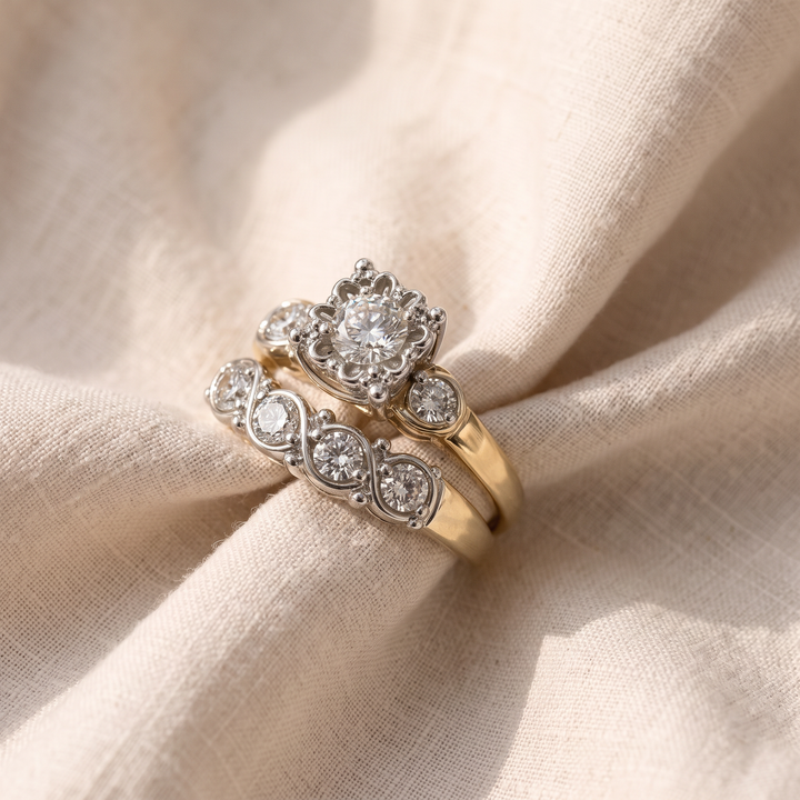 Glitzernder Vintage-Goldring