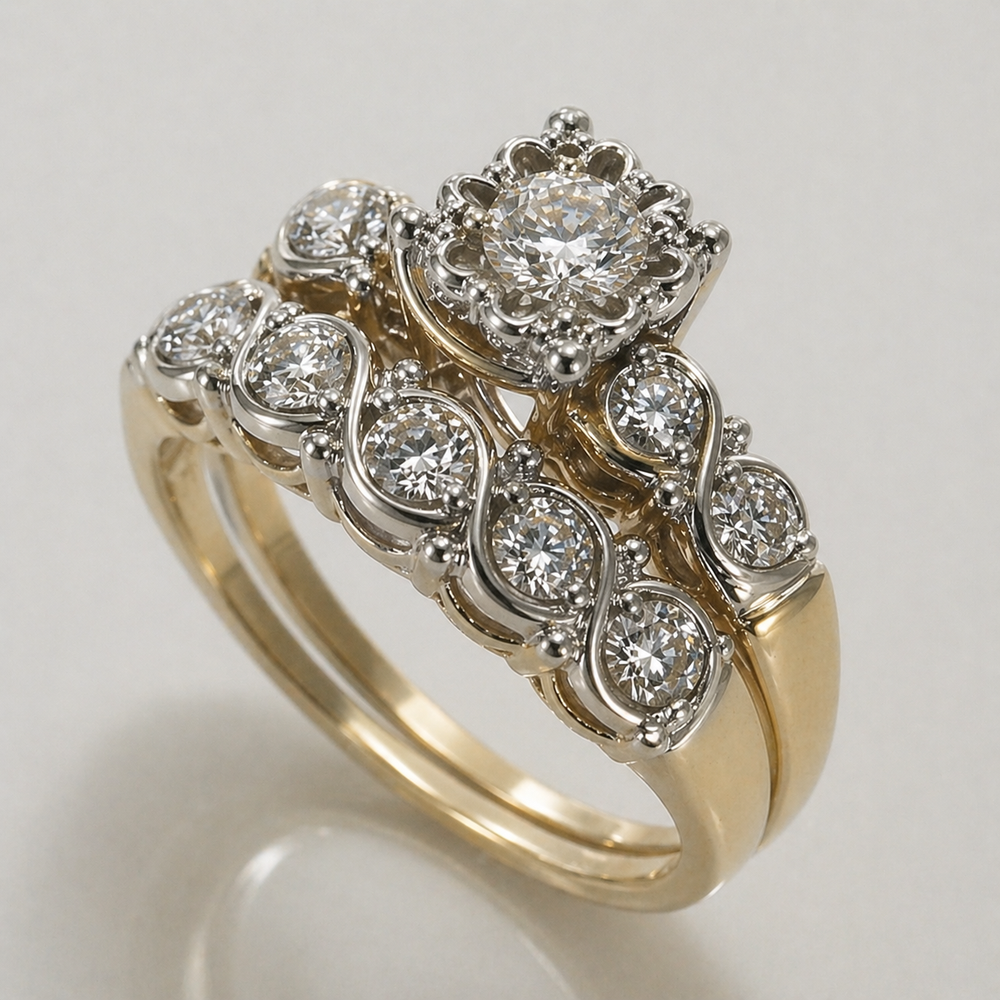 Glitzernder Vintage-Goldring