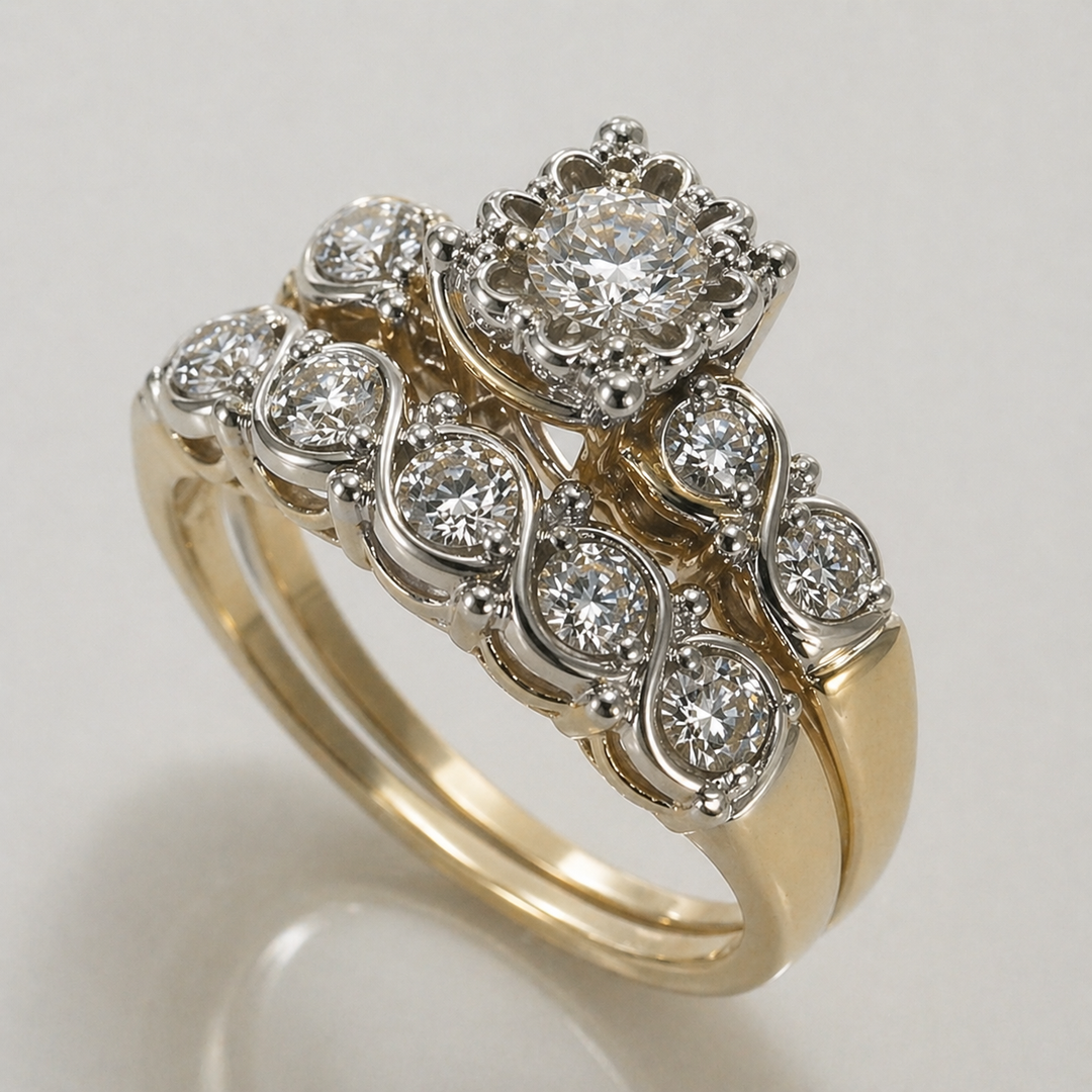 Glitzernder Vintage-Goldring