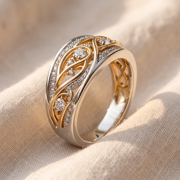 Bandring in Gold und Silber
