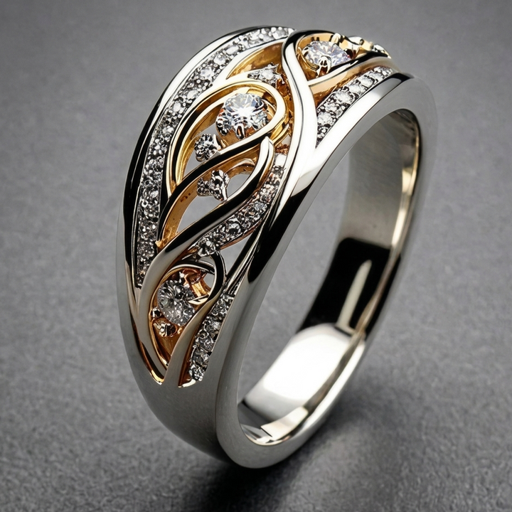 Bandring in Gold und Silber