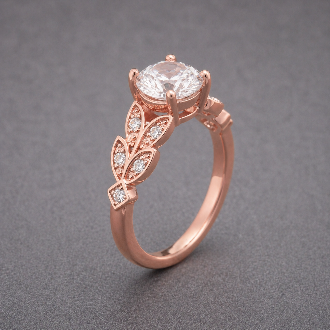Exotischer Ring Blumenkrone mit Zirkonia
