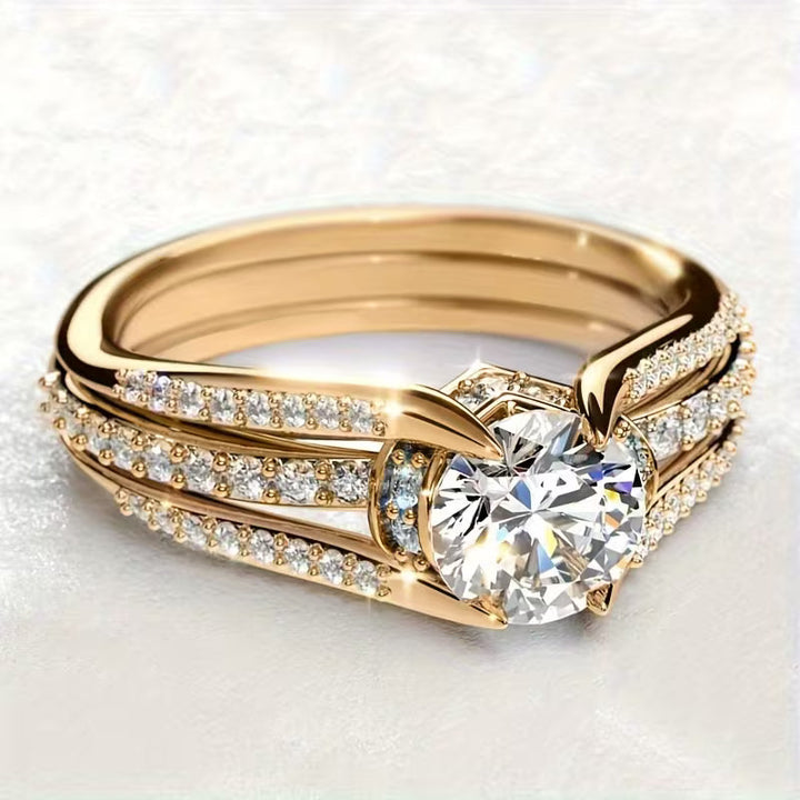 Auffälliger Vintage-Ring mit Zirkonia