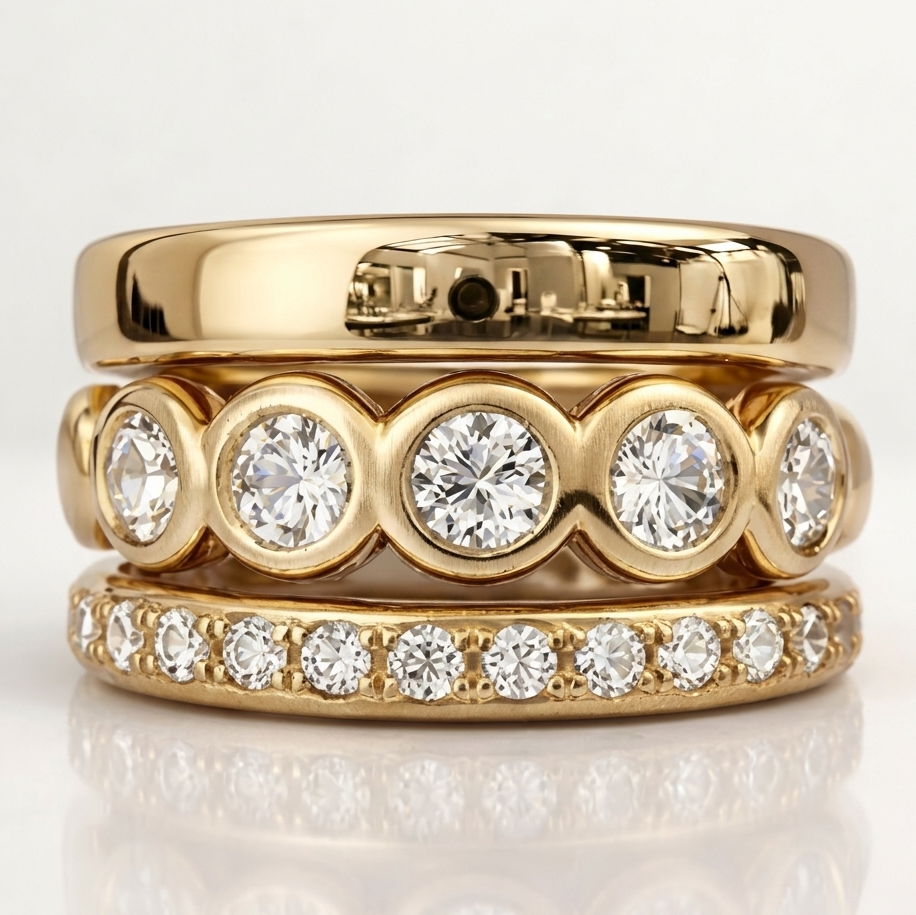 Geschmiedeter Goldring Magica