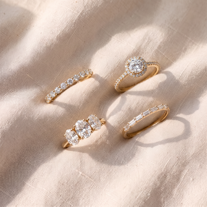 Elegantes Vintage-Ring-Set mit Zirkonia