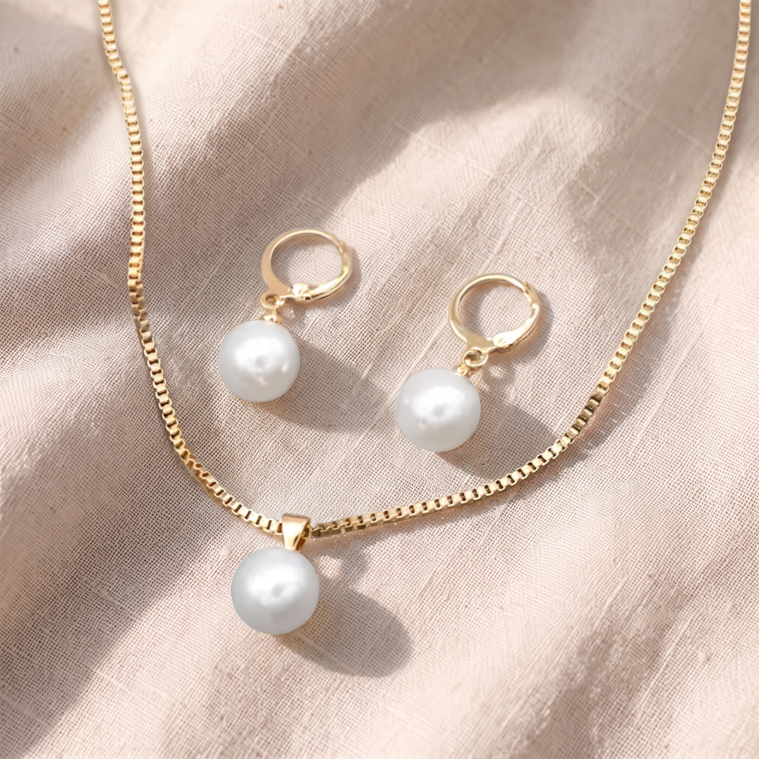 Perlenschmuck-Set Golden Grace | Gold