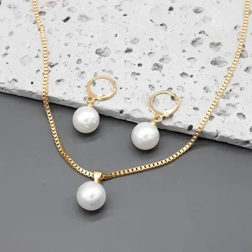 Perlenschmuck-Set Golden Grace | Gold
