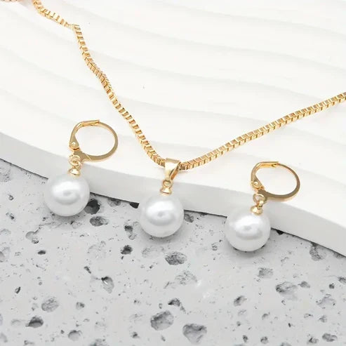 Perlenschmuck-Set Golden Grace | Gold